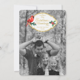 Weihnachts-Segeln Kardinal Holly Tree Holiday Feiertagskarte