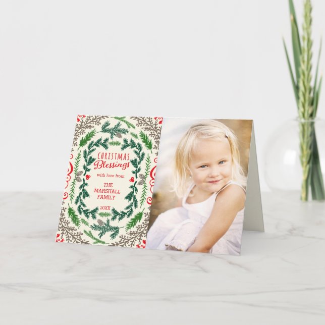 Weihnachts-Segen-Foto-Feiertagsgrußkarte Feiertagskarte (Vorderseite)