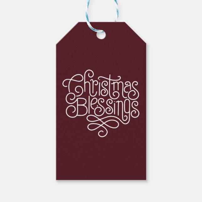 Weihnachts-Segen-Skript für Spaß monoline Geschenkanhänger (Vorderseite)