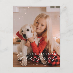 Weihnachts-Segen-Skript und Serif-Foto Feiertagspostkarte