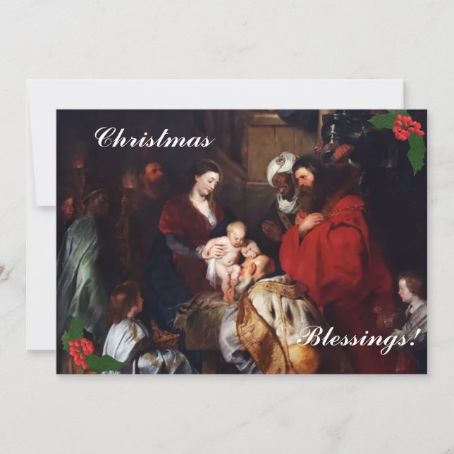 Weihnachts-Segnung Flat Holiday Card Feiertagskarte (Vorderseite)