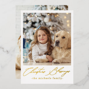 Weihnachts-Segnung Zwei Foto Folieneinladung