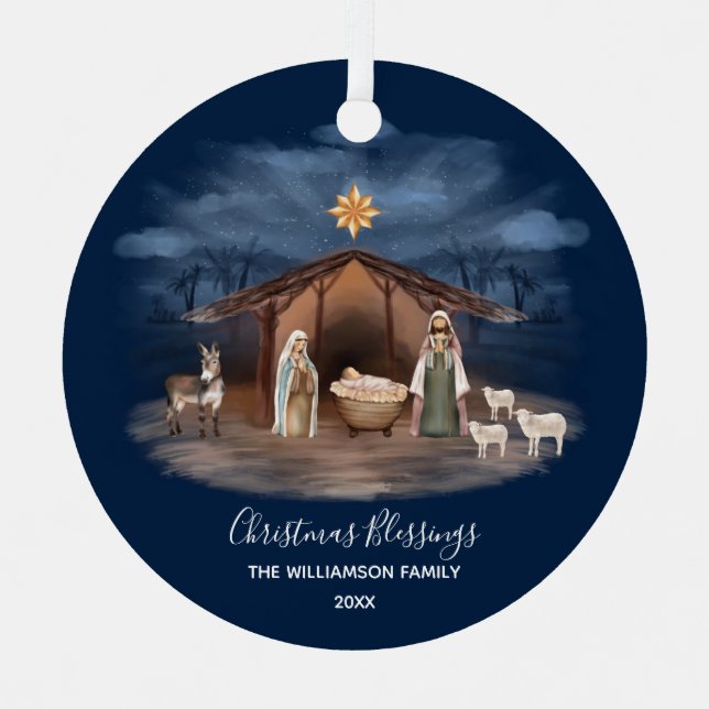 Weihnachts-Segnungen Christliche Keramik Ornament (Vorderseite)