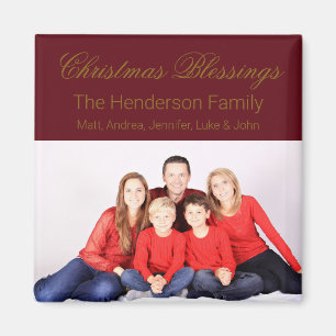 Weihnachts-Segnungen Custom Family Foto Magnet