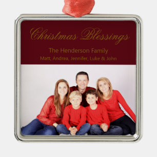 Weihnachts-Segnungen Custom Family Foto Ornament Aus Metall