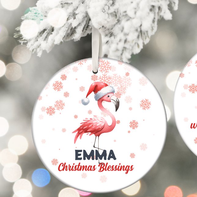 Weihnachts-Segnungen niedlich Flamingo Ornament (Von Creator hochgeladen)