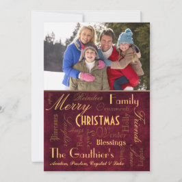 Weihnachts-Segnungen Retro Red Holiday Card Feiertagskarte