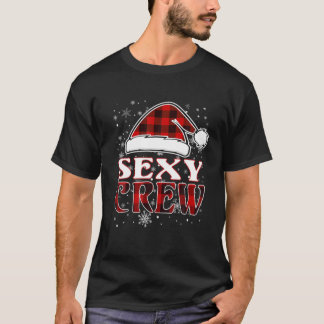 Weihnachts Sexy Crew Buffalo Red Kariert Pajamas F T-Shirt