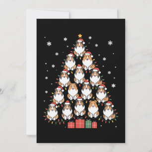 Weihnachts Sheltie Hund Baum Weihnachtsmann Hut Li Einladung