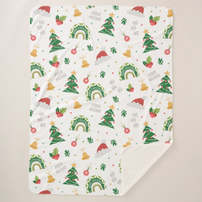 Weihnachts-Sherpa-Blanket Sherpadecke (Vorderseite)