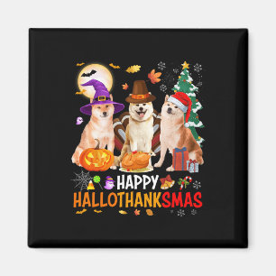 Weihnachts Shiba Inu Santa Halloween Happy Halloth Magnet