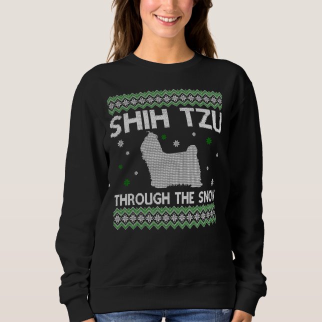 Weihnachts Shih Tzu durch den Schnee Sweatshirt (Vorderseite)