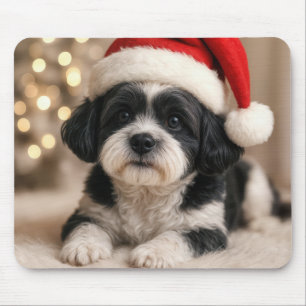 Weihnachts-Shih-Tzu-Hund mit Santa-Hut Mousepad