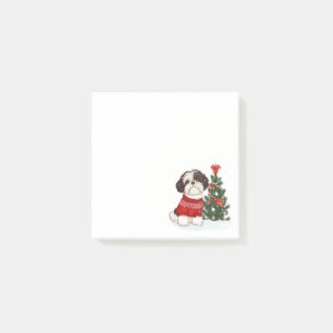 Weihnachts-Shih-Tzu-Hund Post-it Klebezettel