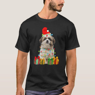 Weihnachts-Shih-Tzu-Hund-Weihnachtsbeleuchtung-Wel T-Shirt