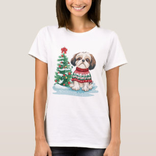 Weihnachts-Shih-Tzu-Santa-Hund T-Shirt