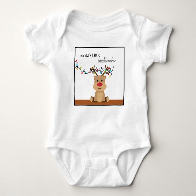 Weihnachts-Shirt, der kleine Störenfried des Weihn Baby Strampler (Vorderseite)