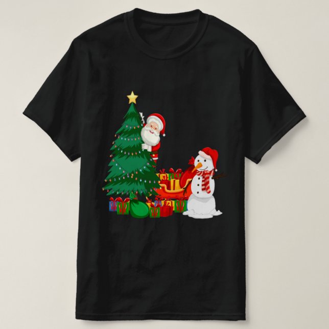 Weihnachts-Shirt Frohe und helle Weihnachtsleuchte T-Shirt (Design vorne)