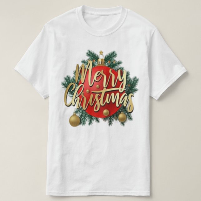 Weihnachts-Shirt Frohe und helle Weihnachtsleuchte T-Shirt (Design vorne)