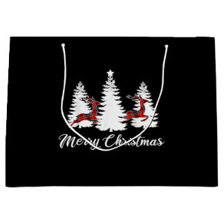 Weihnachts-Shirt für Frauen Buffalo Kariert Rentie Große Geschenktüte