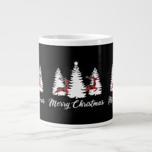 Weihnachts-Shirt für Frauen Büffel Kariert Rentier Jumbo-Tasse