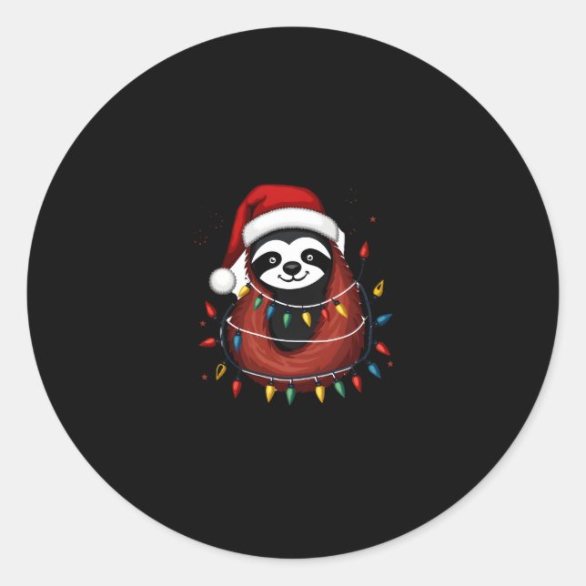 Weihnachts-Shirt für Sloth Lover-Geschenk Santa Bu Runder Aufkleber (Vorderseite)
