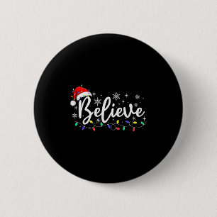 Weihnachts-Shirt - Glaube an den Weihnachtsmann, g Button
