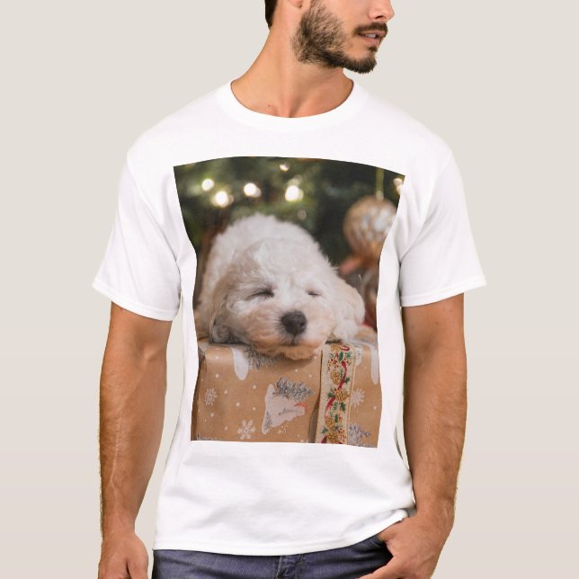 Weihnachts-Shirt mit Niedlichem Hundedesign T-Shirt (Vorderseite)