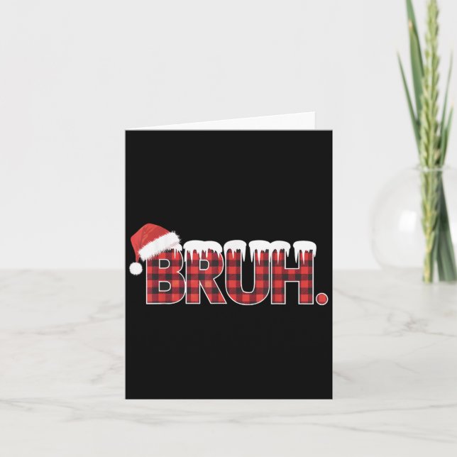 Weihnachts-Shirts für Frauen Bruh Red Kariert Buff Karte (Vorderseite)