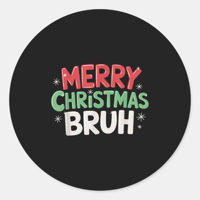 Weihnachts-Shirts für Kinder Jungen Frauen frohe W Runder Aufkleber (Vorderseite)