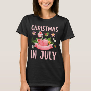 Weihnachts-Shirts im Juli für Frauen Rosa Flamingo T-Shirt