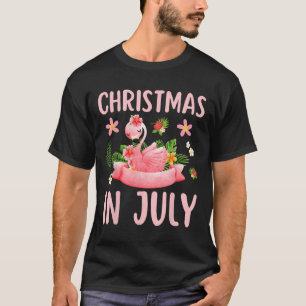 Weihnachts-Shirts im Juli für Frauen Rosa Flamingo T-Shirt