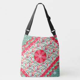 Weihnachts-Shopping Elegante Schneeflocken Tragetaschen Mit Langen Trägern