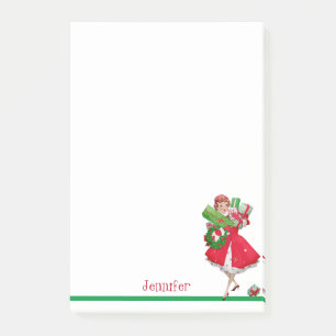 Weihnachts-Shopping in High Heels Namensgeschenk h Post-it Klebezettel