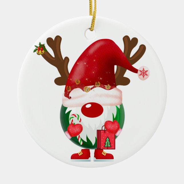 Weihnachts-Shopping Keramik Ornament (Vorne)