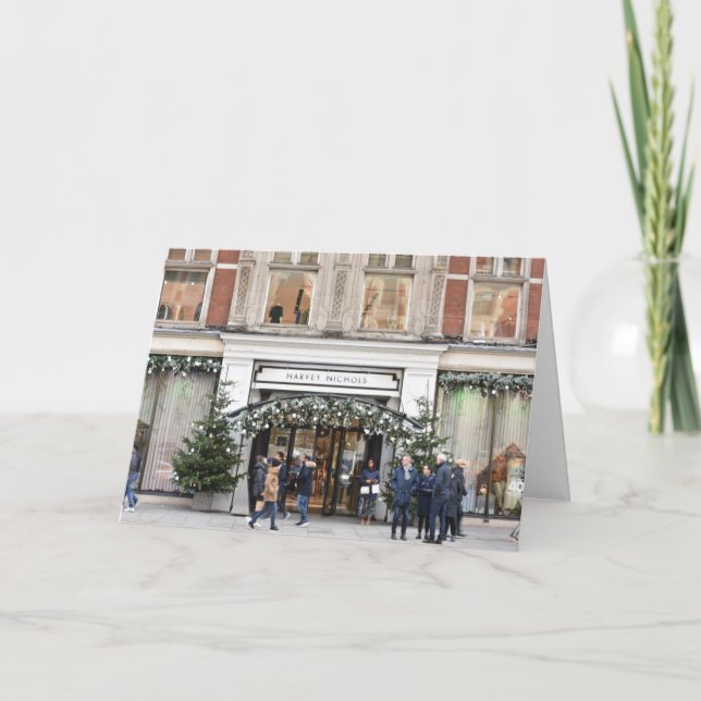 Weihnachts-Shopping Knightsbridge London UK Foto Karte (Vorderseite)