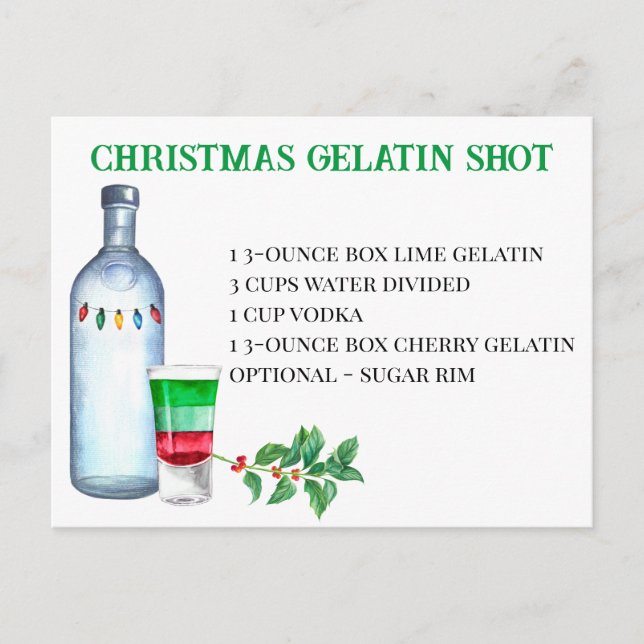 Weihnachts-Showdrink Rezept Feiertag Postkarte (Vorderseite)