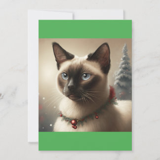 Weihnachts-Siamkatze, Santa Cat T - Shirt Feiertagskarte