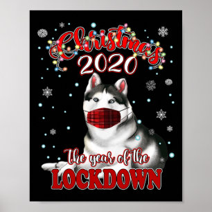 Weihnachts-Sibirian-Husky-Hundeshirt-Quarantäne-Sp Poster