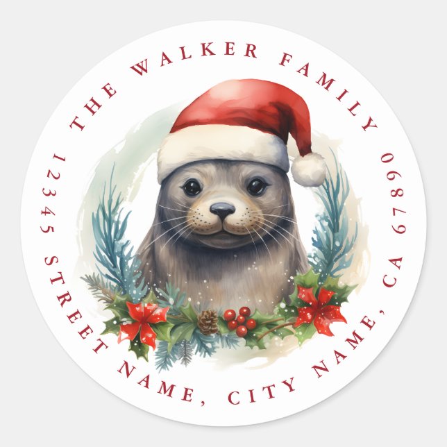 Weihnachts-Siegel-Aufkleber Runder Aufkleber (Vorderseite)