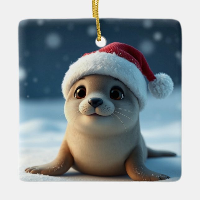 Weihnachts-Siegel Keramikornament (Vorderseite)
