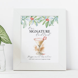 Weihnachts-Signature-Cocktail-Bar-Schilder Martini Poster