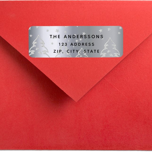 Weihnachts-Silberwald-Rücksendeadresse (Von Creator hochgeladen)