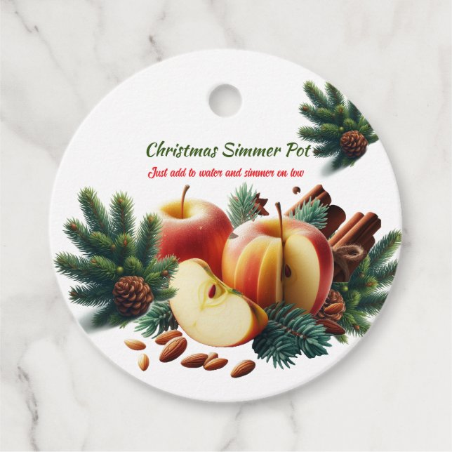 Weihnachts Simmer Pot Geschenkanhänger (Vorderseite)