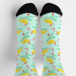 Weihnachts-Singkanarien-Muster Socken