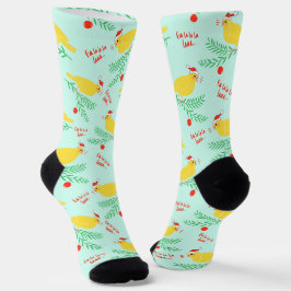 Weihnachts-Singkanarien-Muster Socken