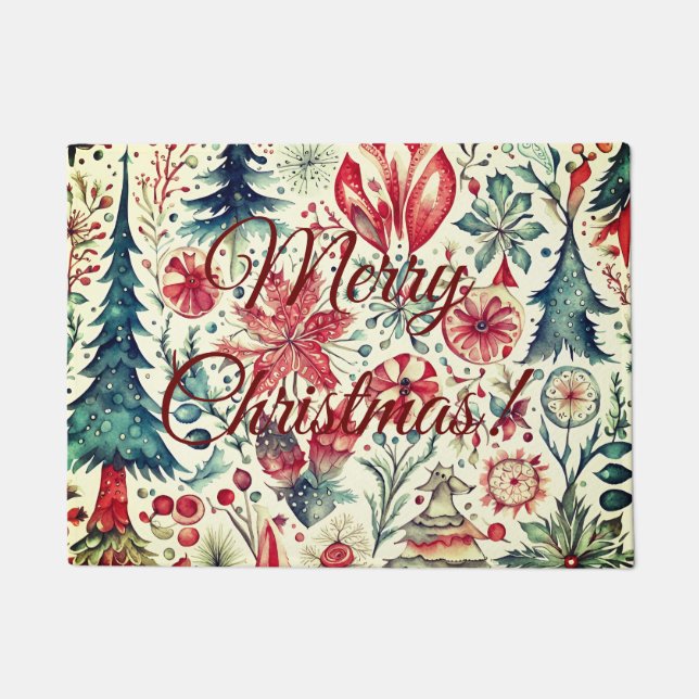 Weihnachts-Skandinavien-Design Fußmatte (Vorderseite)