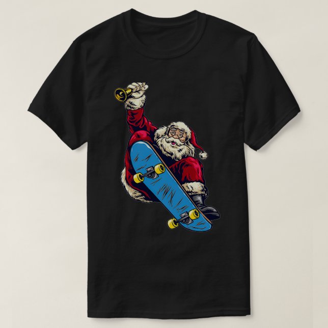 Weihnachts-Skateboard Santa 66 T-Shirt (Design vorne)