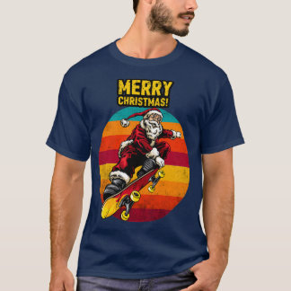 Weihnachts-Skateboard Santa Funny Weihnachtsmann G T-Shirt