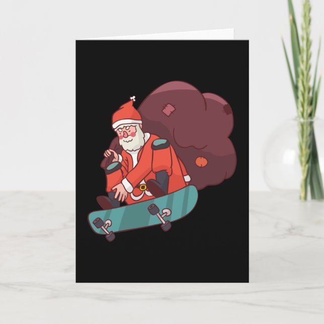 Weihnachts-Skateboard Weihnachten Karte (Vorderseite)